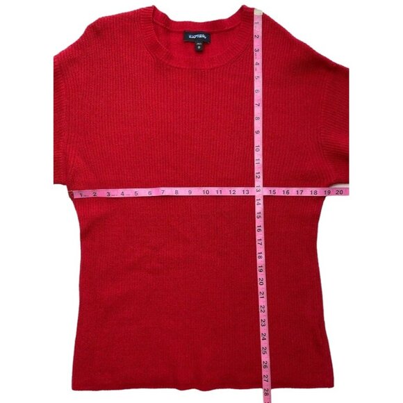 EXPRESS Crewneck Sweater Top Women's‎ MEDIUM Red Relaxed-Fit Long-Sleeve NWOT - Picture 5 of 9